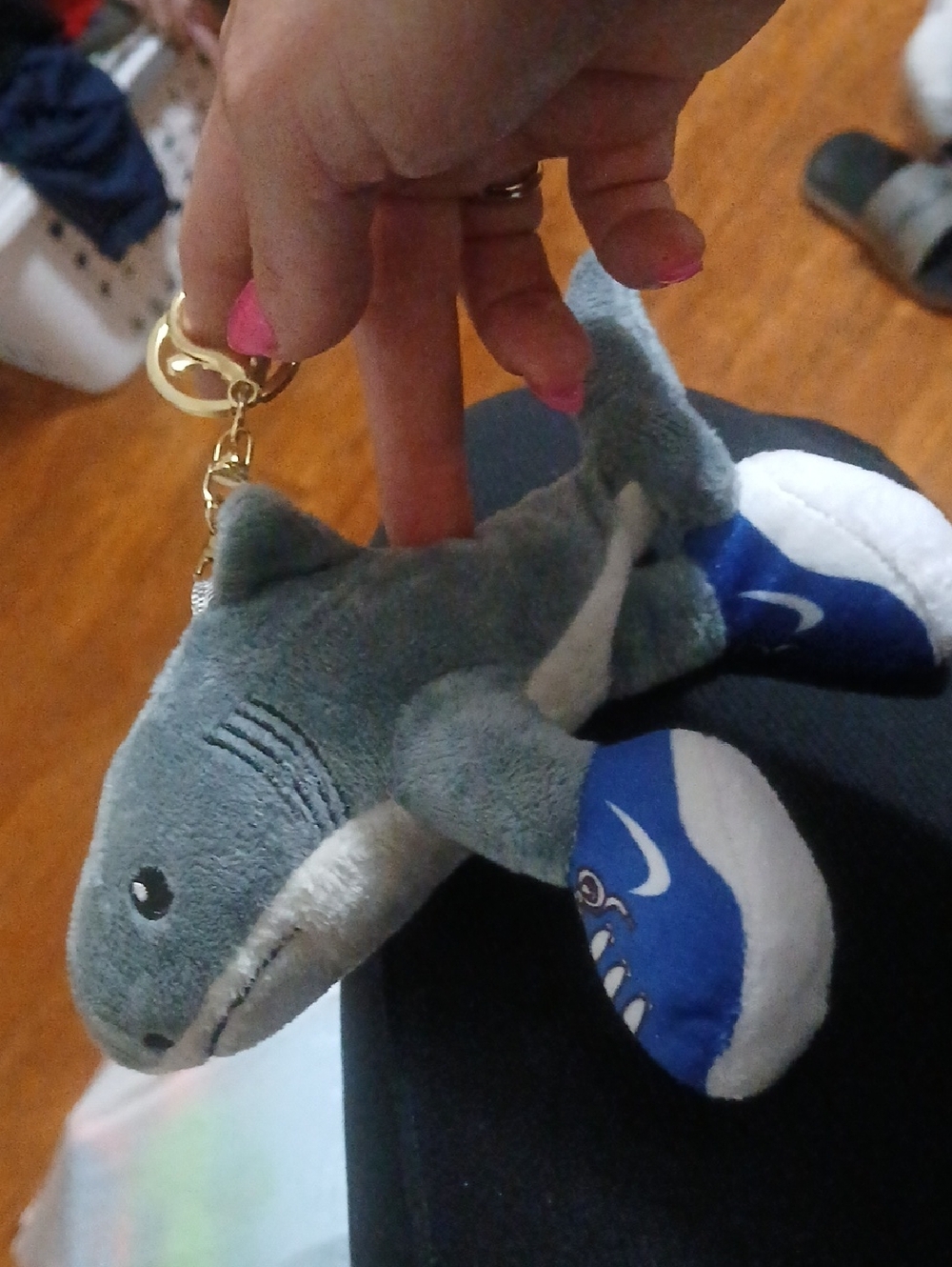 Nike Blue & Gray Shark Plush Keychain - Kids